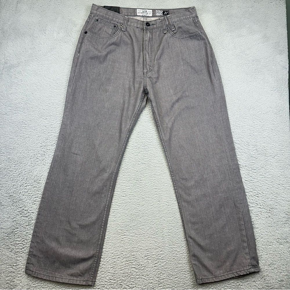 Akademiks Jeans Mens 38 Gray True Fit Lot 009 Straight Denim Grunge 34x31